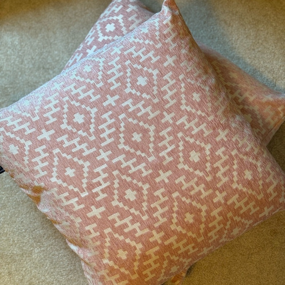 Aztec Patterned Pink Throw Pillows